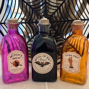 Halloween Witch’s Brew - Wool Of Bat Magic- Zombie Brew Glass Bottles